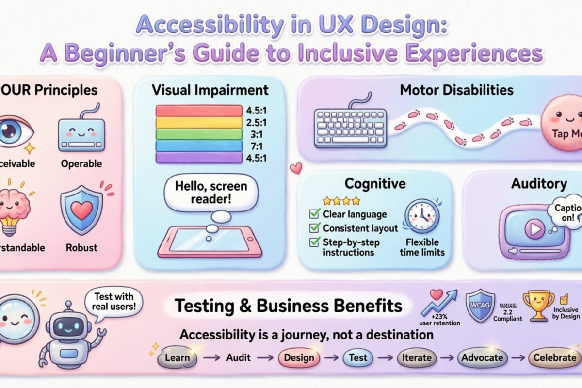 Barrierefreiheit in der UX-Gestaltung: Ein Leitfaden für Anfänger zu inklusiven Erfahrungen Barrierefreiheit in der UX-Gestaltung: Ein Leitfaden für Anfänger zu inklusiven Erfahrungen