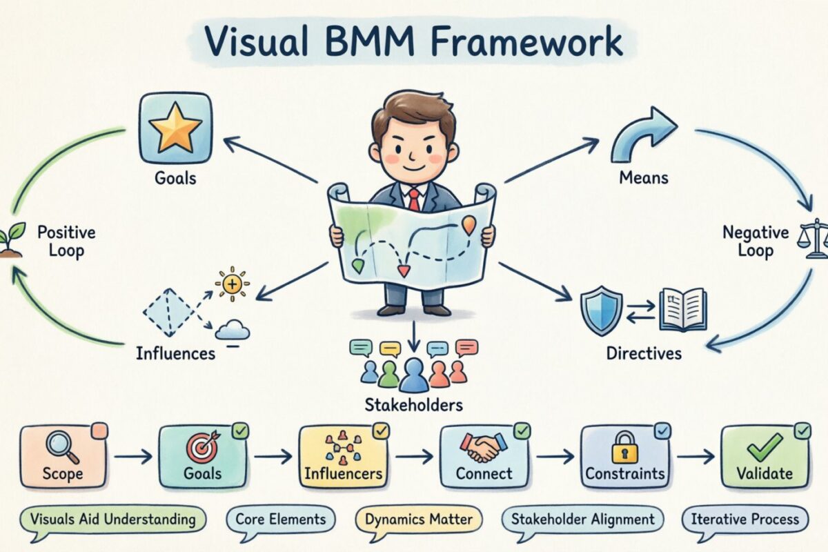 Ein visueller Ansatz zur Verständnis der Dynamik des Business Motivation Model (BMM)