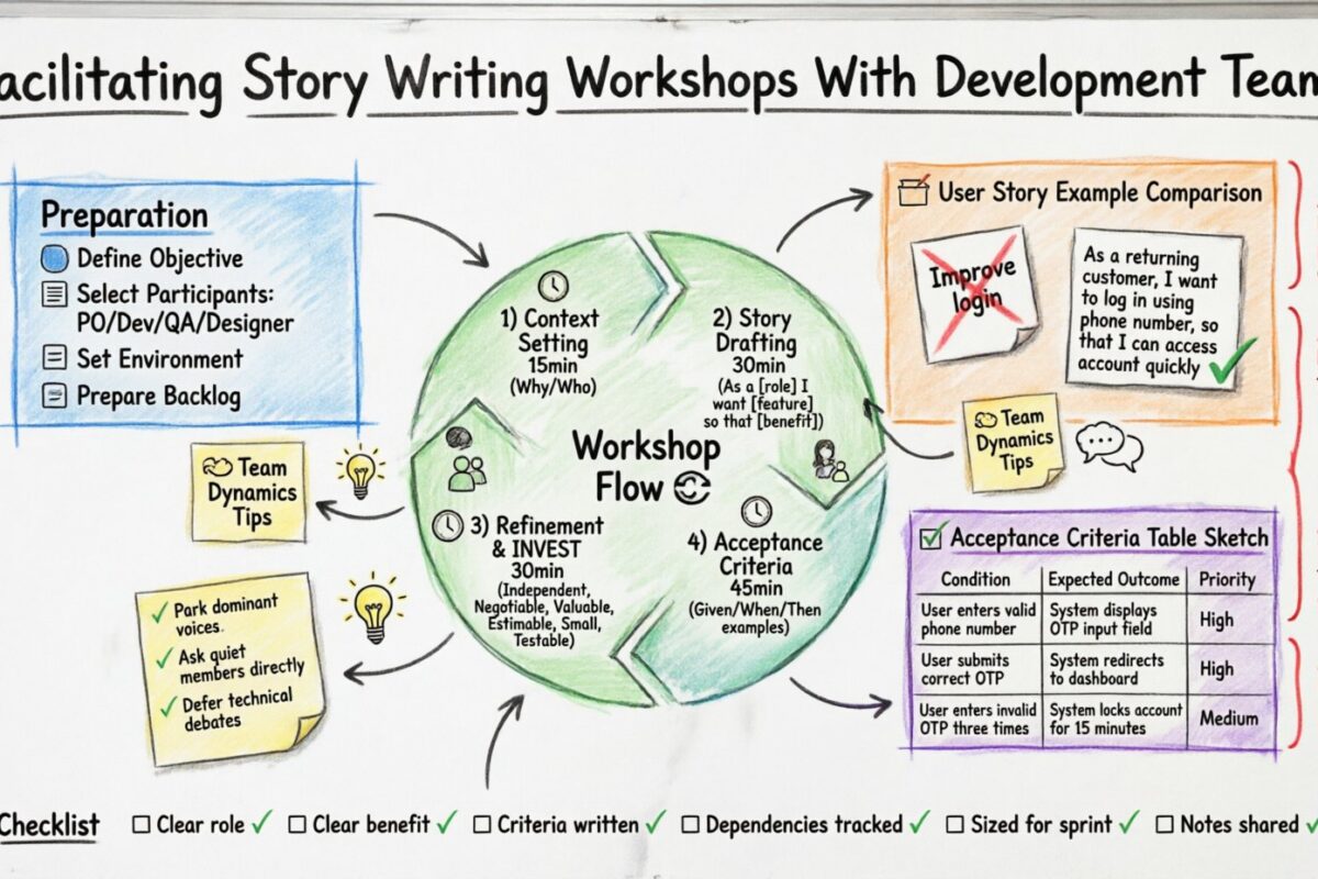 Benutzerstory-Schreibworkshops mit Entwicklerteams durchführen