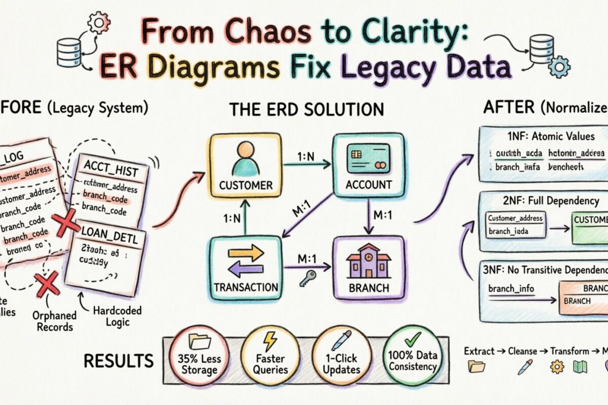 Fallstudie: Wie ein komplexes ER-Diagramm die Datenredundanz bei einer Legacy-Migration gelöst hat