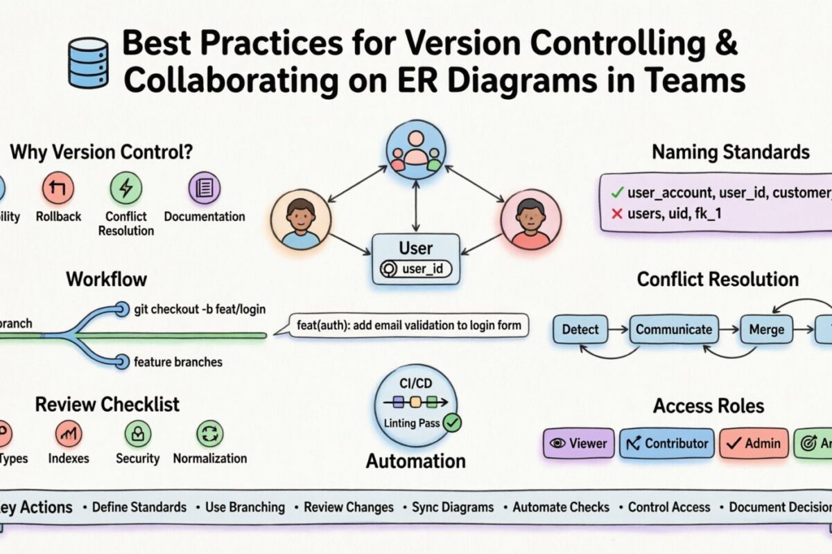 Best Practices für die Versionskontrolle und Zusammenarbeit an ER-Diagrammen in Teams