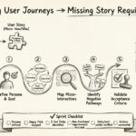 Mapa de los recorridos del usuario para identificar los requisitos de historias de usuario que faltan
