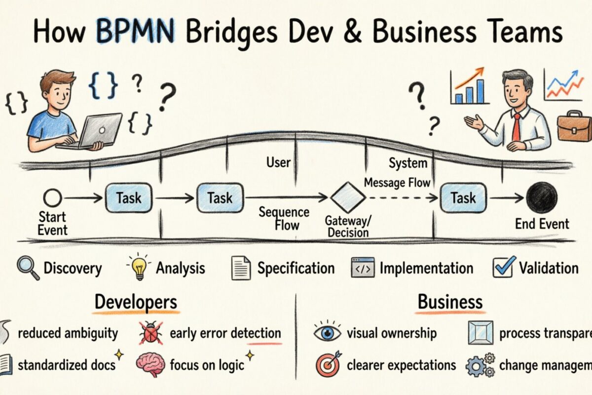 Como o BPMN Ajuda Desenvolvedores a Comunicar-se com Equipes de Negócios