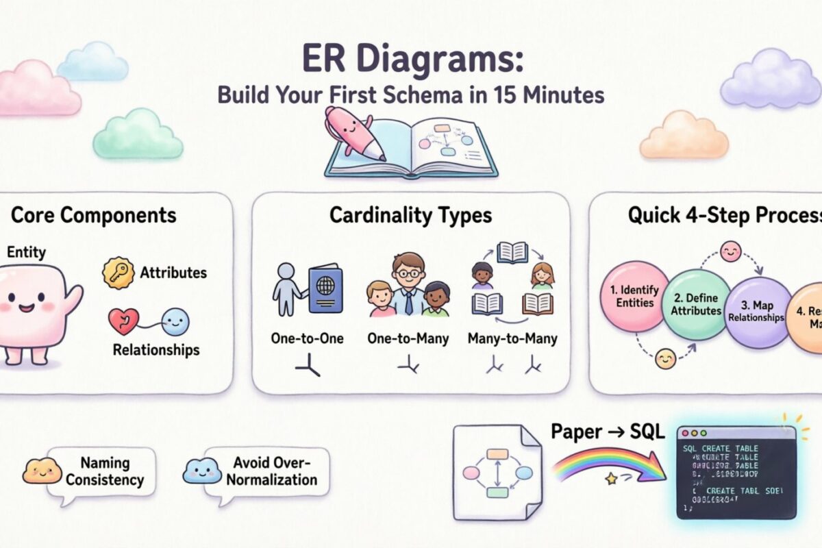Início Rápido para Diagramas ER: Crie Seu Primeiro Esquema em 15 Minutos Sem Ferramentas