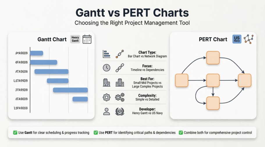 Gantt so với Biểu đồ PERT: Hướng dẫn cho Quản lý Dự án Agile về Các Công Cụ Lập Kế Hoạch Hình Ảnh