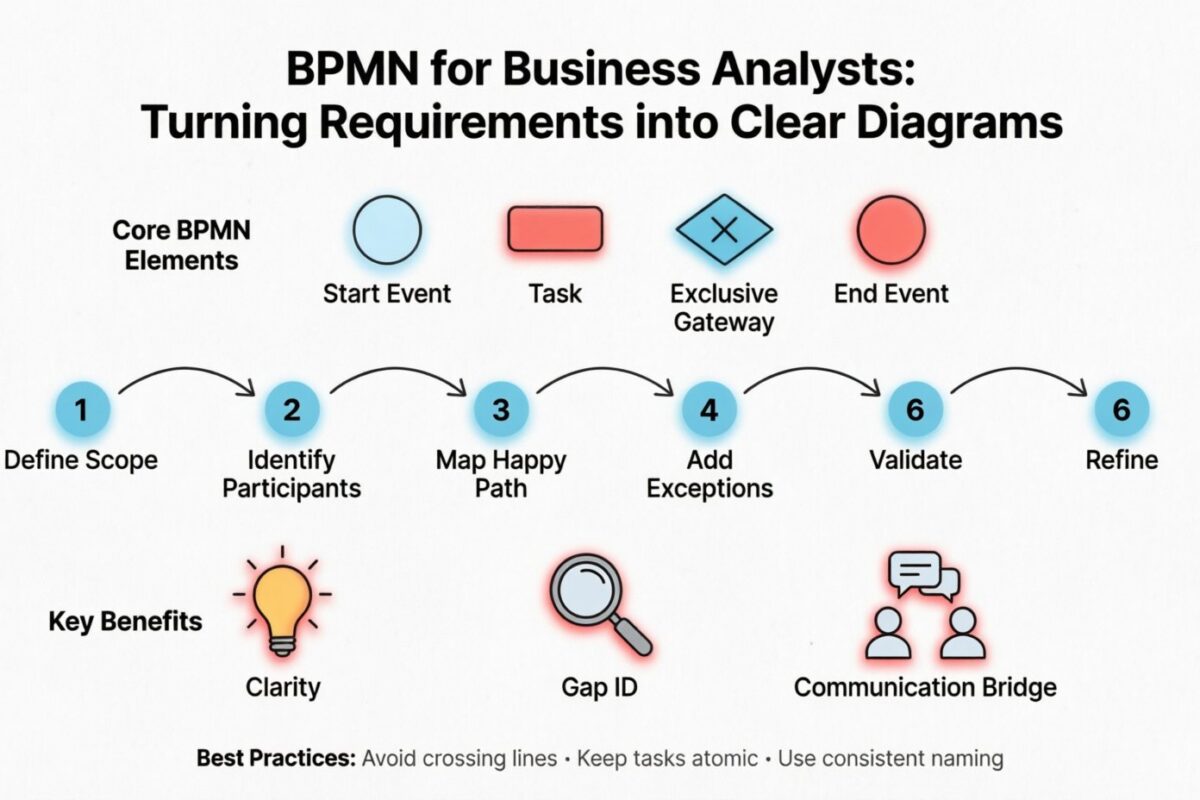 BPMN for Business Analysts: Turning Requirements into Clear Diagrams