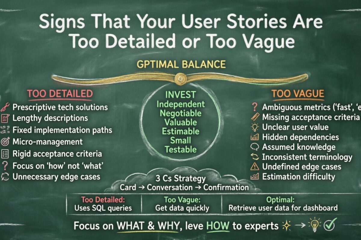 Signs That Your User Stories Are Too Detailed or Too Vague