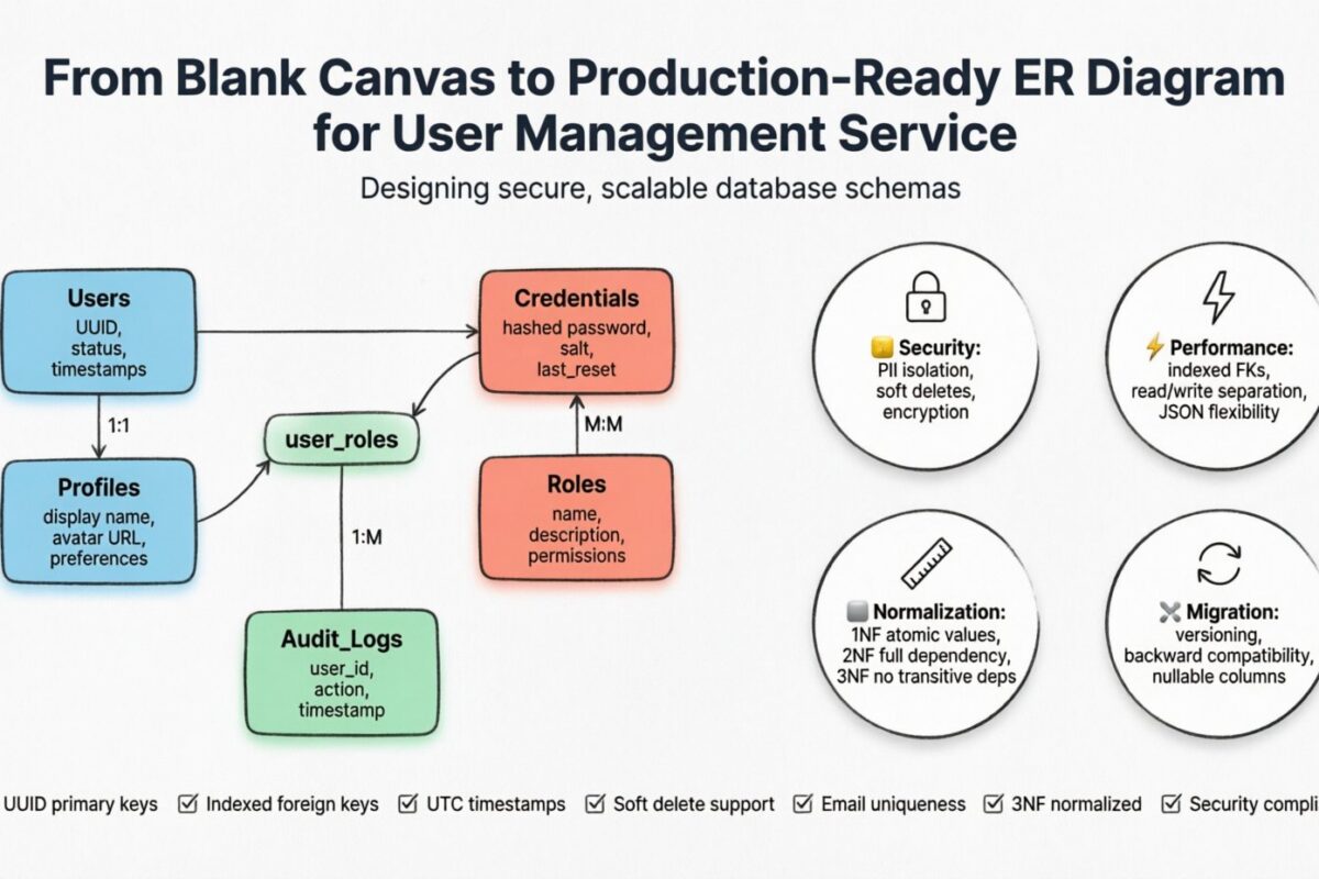 Tutorial: From Blank Canvas to Production-Ready ER Diagram for a User Management Service