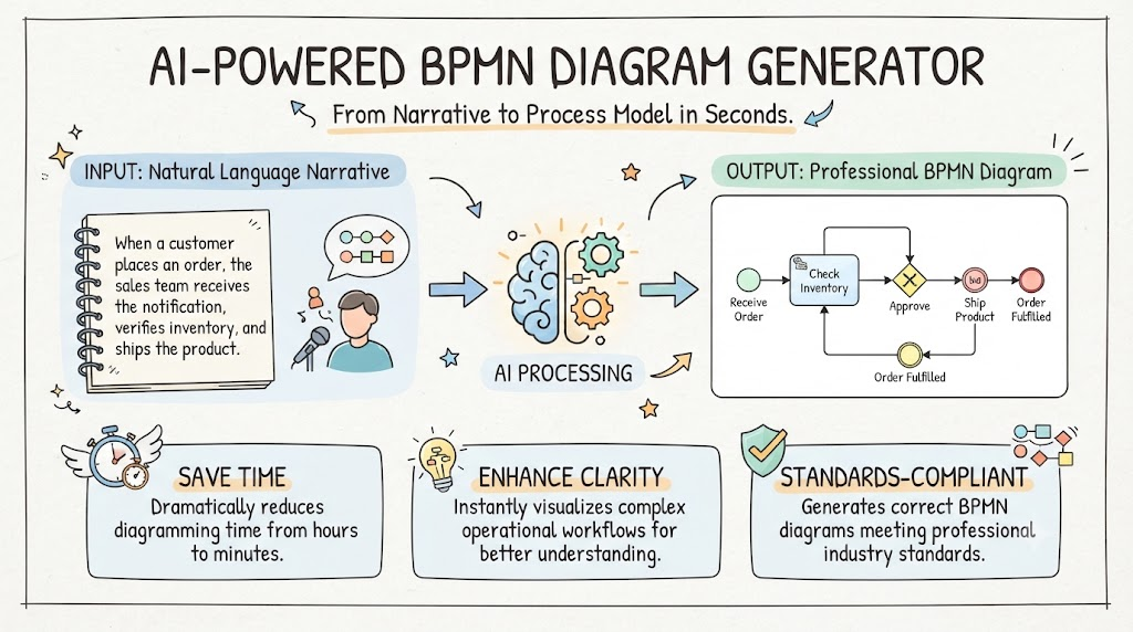 From Narrative to Process Model in Seconds: AI Powered BPMN