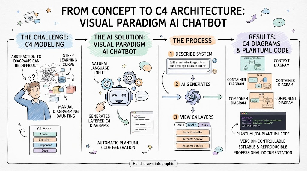Visual Paradigm AI Chatbot: From Concept to C4 Architecture